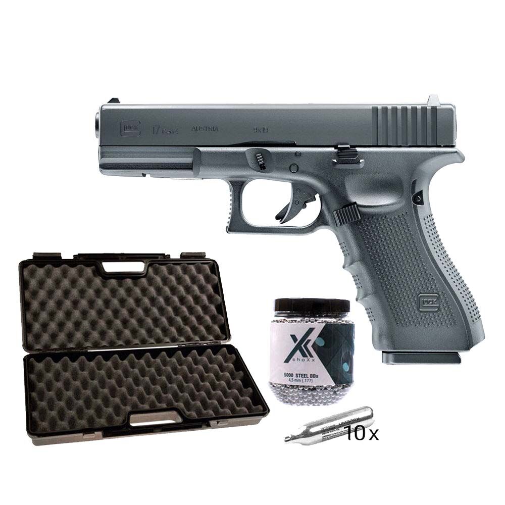 Glock 17 Gen. 4 CO2 Pistole 4,5 mm Stahl BBs - Koffer-Set