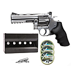 Dan Wesson 715 CO2 Revolver 4 Zoll Kal. 4,5mm Diabolos Silber im Plinking-Set Bild 2