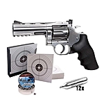 Dan Wesson 715 CO2 Revolver 4 Zoll Kal. 4,5mm Diabolos Silber im Set Bild 2